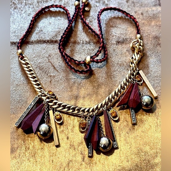 J. Crew Adjustable 17’ Necklace Chain Link Rope Cha Cha Dangle Jingle 5460 W - Picture 2 of 12